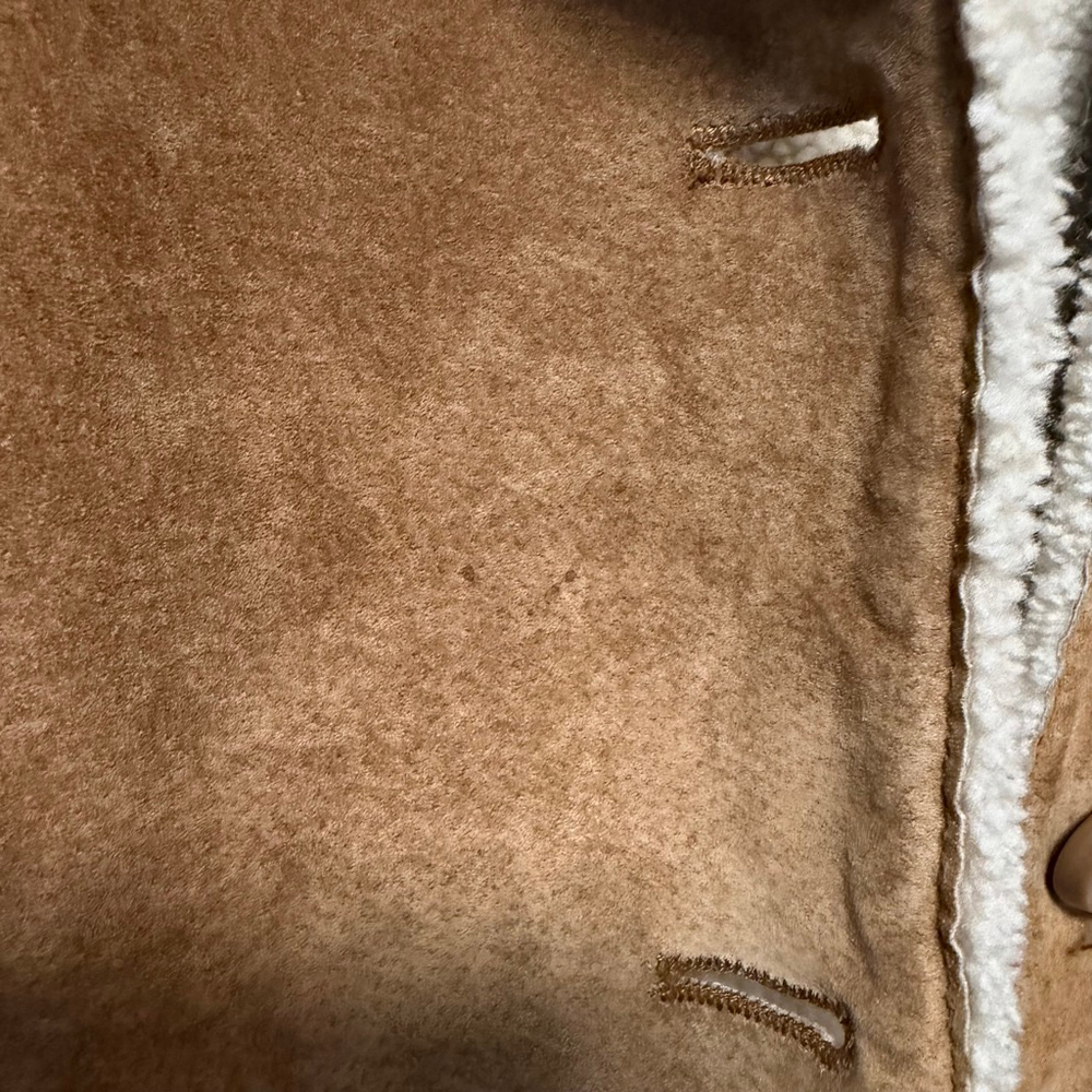 St Johns Bay Coat Women’s L Washable Suede Sherpa Lined Faux Shearling Vintage - Picture 15 of 16